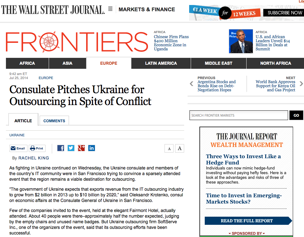Consulate Pitches Ukraine